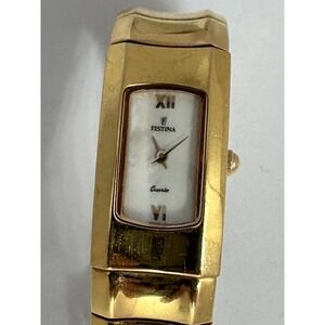 Festina Gold Plated Women Watch New Battery 16043 MOP 17MM‎ Z